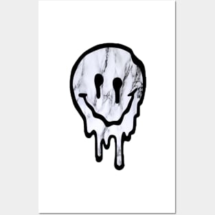 marble drippy smiley face Posters and Art